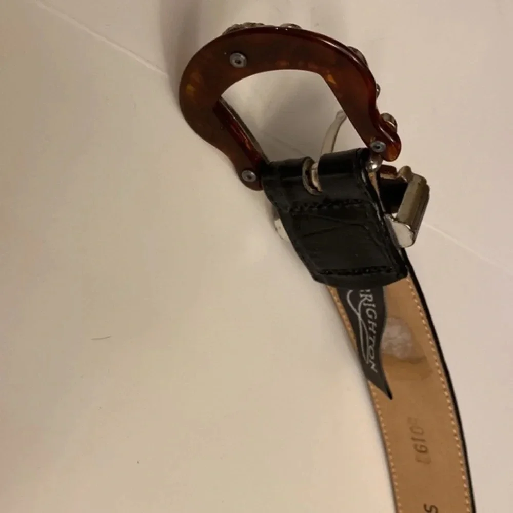 Brighton Leather‎ Belt 90s Vintage Y2K, Black